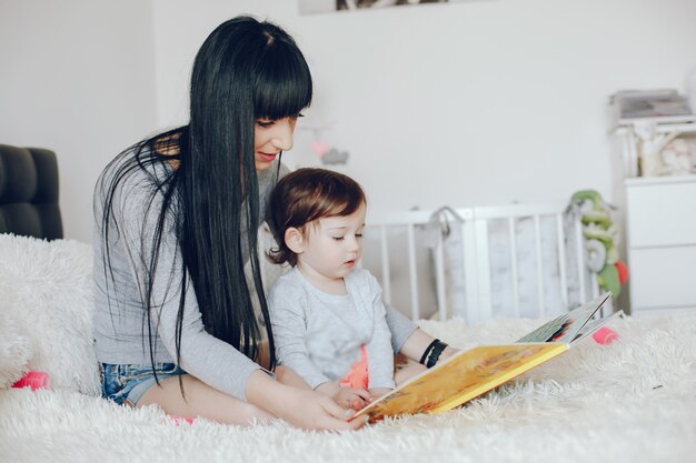 mother with cute daughter