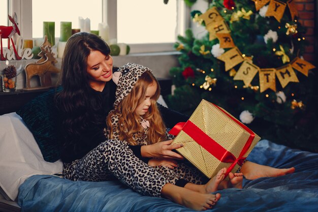 Mother with cute daughter