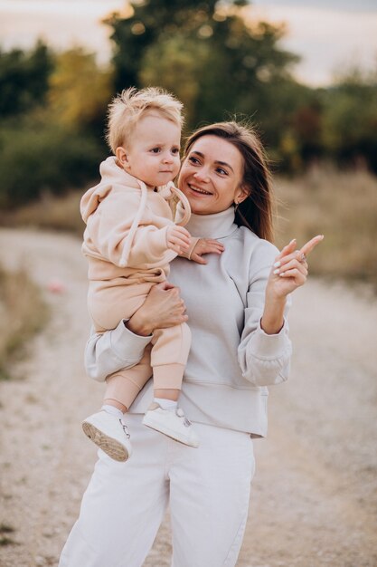 Mother with cute little son together