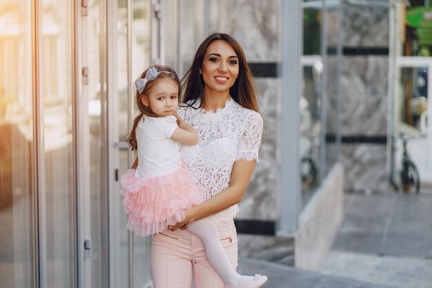 Mother with daughter