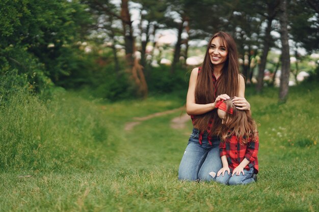 Mother with daughter