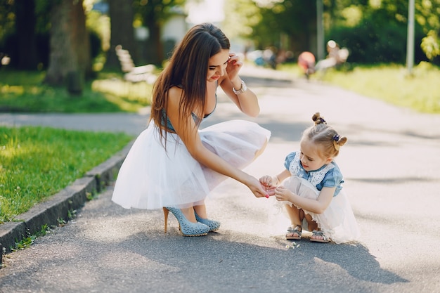 Mother with daughter