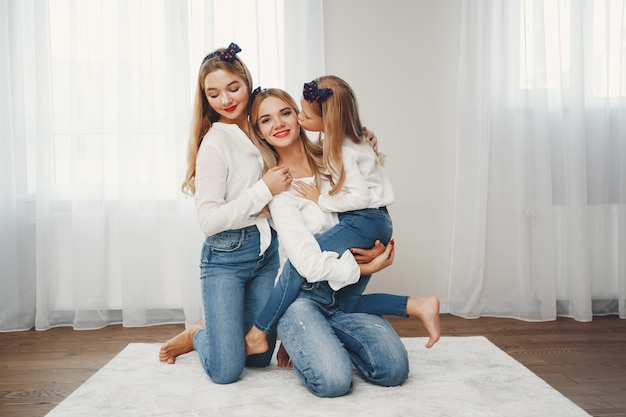 Mother with daughters