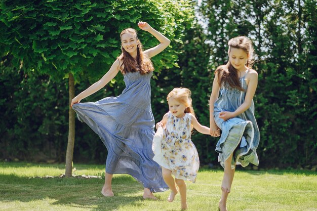 Mother with daughters