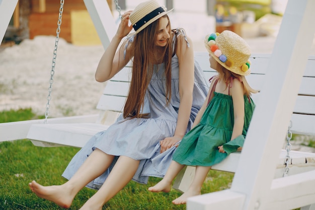 Mother with daughters