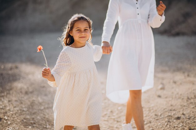 Mother with her daughter together having fun
