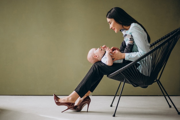 Mother with her newborn son