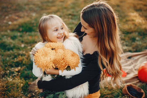 Mother with little daughter