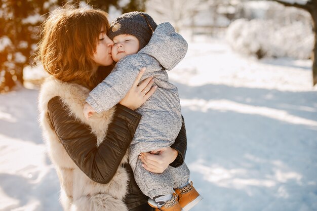 mother with son