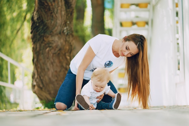 mother with son