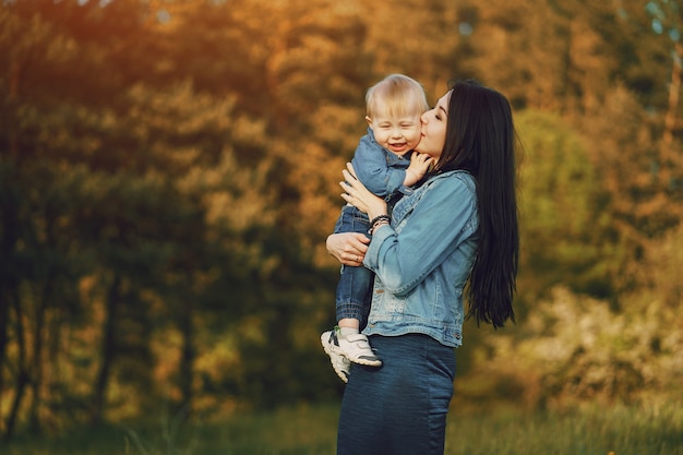 mother with son