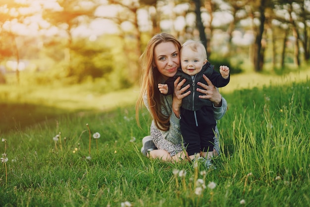 mother with son