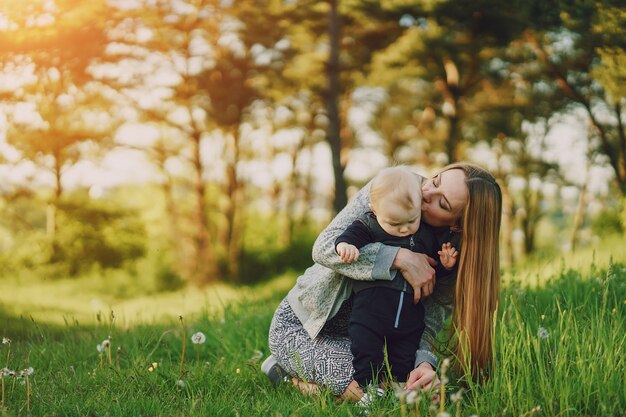 mother with son