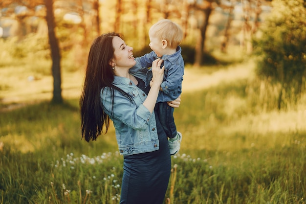 mother with son