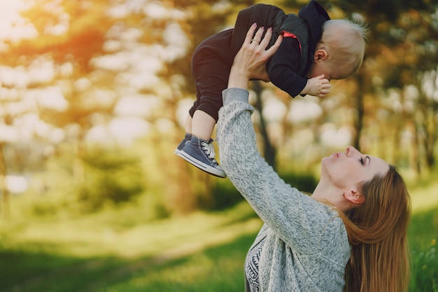 mother with son