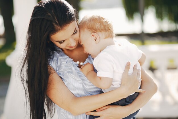 mother with son