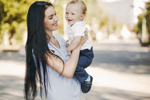 mother with son