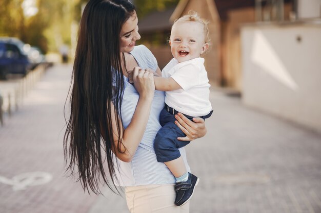 mother with son