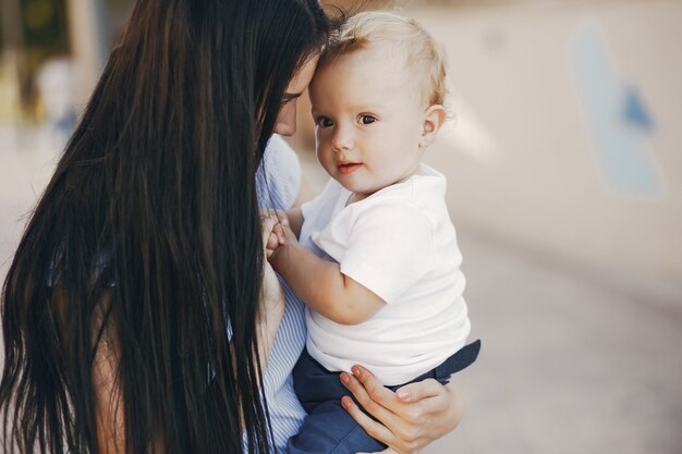 mother with son