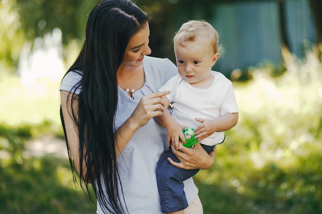 mother with son