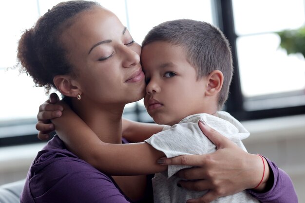 Mother with son