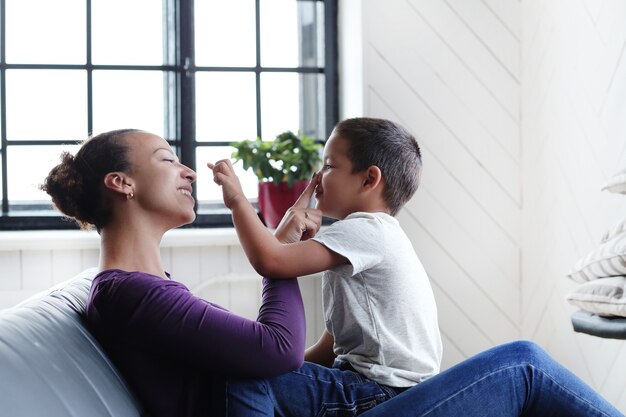 Mother with son