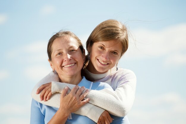 mother with teen daughter