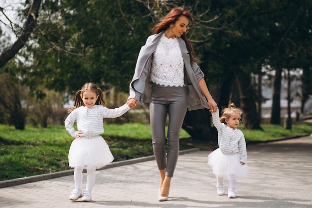 Mother with two daughters