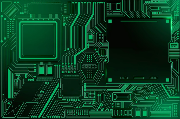 グラデーショングリーンのマザーボード回路技術の背景