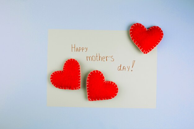 Mothers day card with hearts