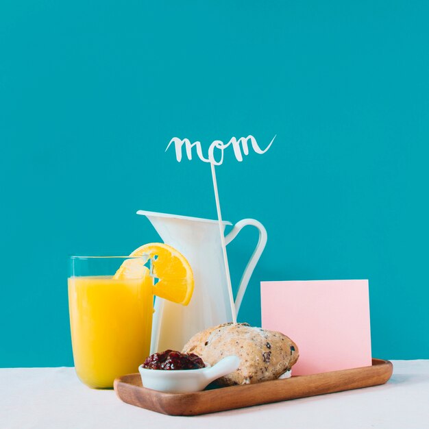 Mothers day concept with breakfast