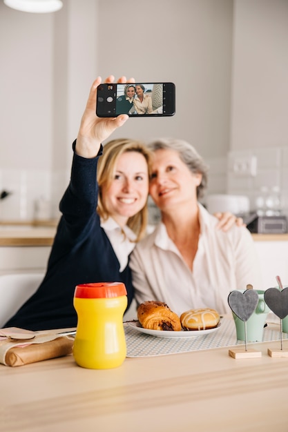 Mothers day concept with breakfast