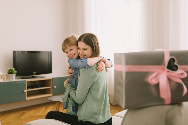 Mothers day concept with gift box