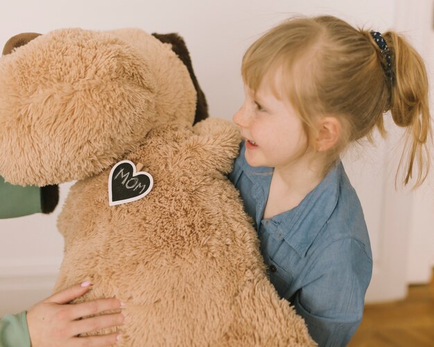 Mothers day concept with teddy bear