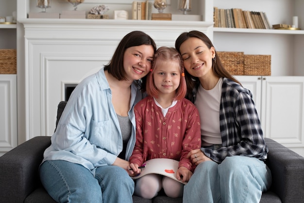 Mothers spending time together with their daughter