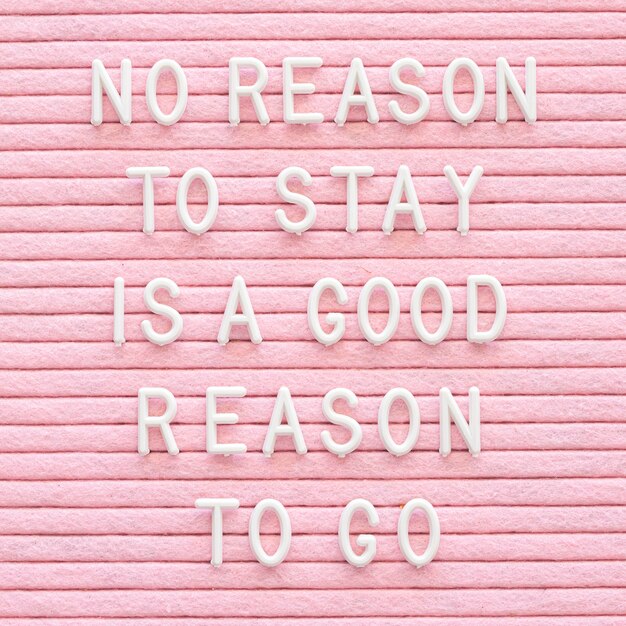 Motivational message on pink background