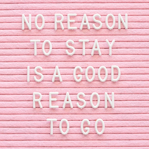 Motivational message on pink background