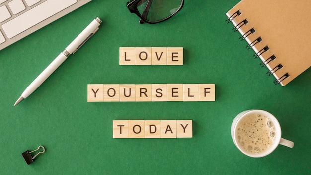 Free Photo motivational message self love concept v