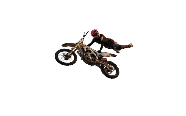 Free photo moto freestyle on white background