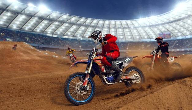 Free photo motocross rider in action motocross sport