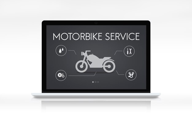 Motor Service Maintenance Motorbike Concept