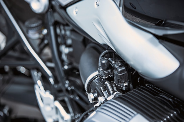 Мотоцикл предметы роскоши крупным планом: части мотоцикла