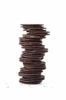 Free photo mountain of chocolate cookies