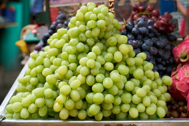 Mountain of green grapes