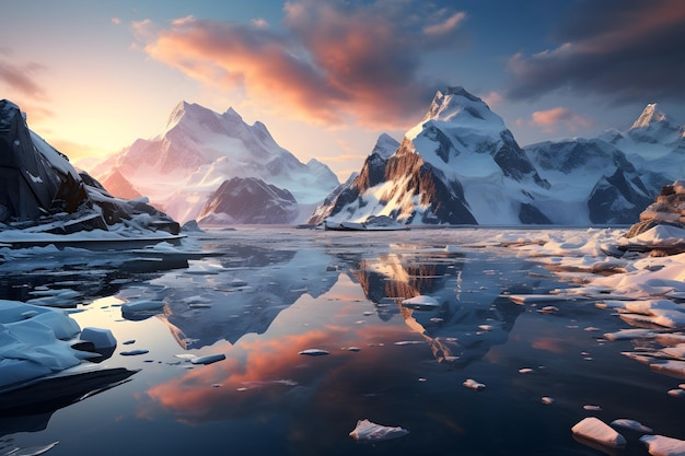 山の氷景の背景