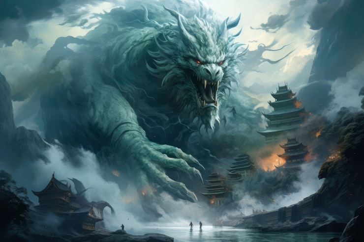 Free Photo mountain landscape with fantasy style scene