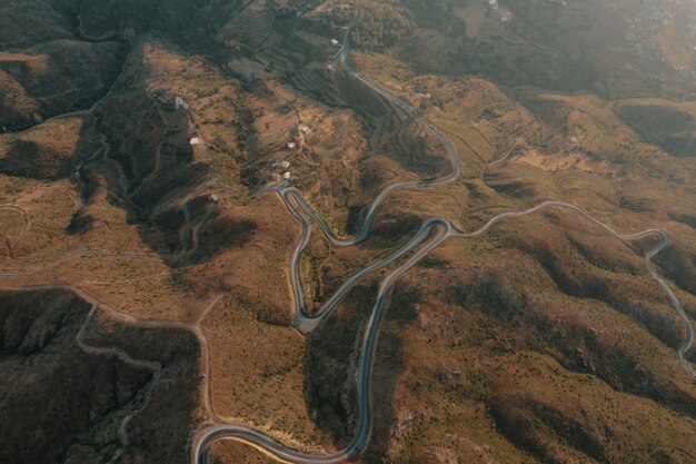 산악 경로로 파노라마 풍경