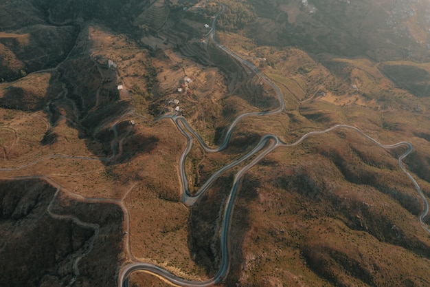 山道道路パノラマ風景