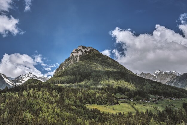 Mountain Range with a blue sky