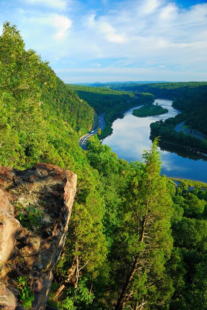 Mountain river aerial view